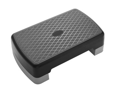 18'' Workout Aerobic Stepper Step Platform with 2 Risers Black and Gray