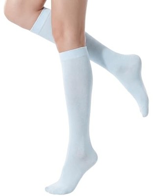 Syhood Christmas Knee High Socks Thigh High Socks for Women Long 1 Baby Blue