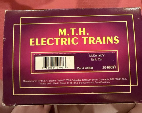 M.T.H. Coche cisterna calibre O 78390 20-96021, McDonald's, negro, diecast, carrocería ABS | Condition: New