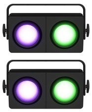 2 Chauvet DJ SHOCKER P2 RGBA WW LED DMX Dual Zone Party Stage Blinder Lights
