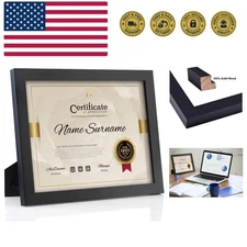 Document Frame Certificate Frames Made of Solid Wood High Definition Glass an...