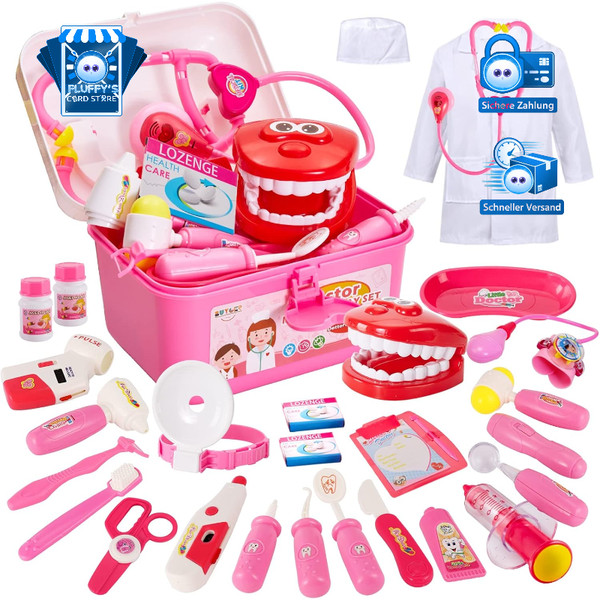 Arztkoffer Kinder Ab 3 Jahre Zahnarzt Spielzeug Doktorkoffer ZubehöR Geschenk-image
