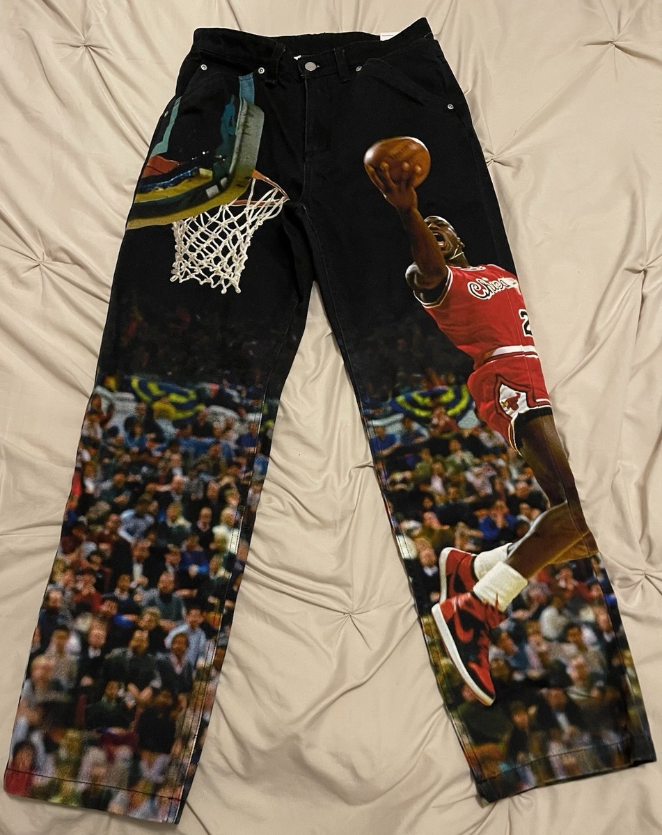 Nike Air Jordan Printed Twill Black Pants HF0045-010 Men's Size 28