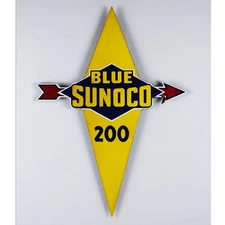 Blue Sunoco 200 Porcelain Pump Plate Sign Sunoco Gasoline