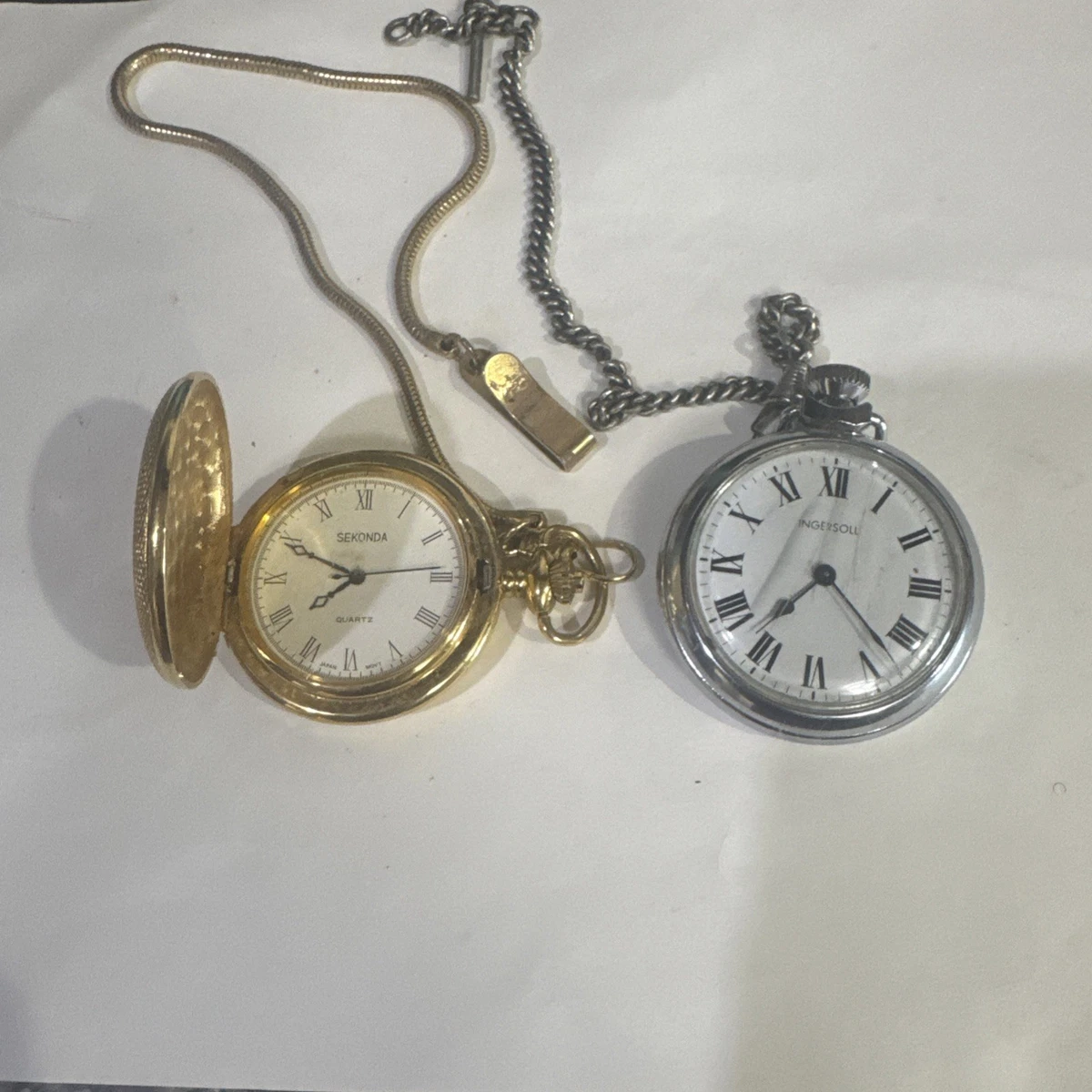 2 relojes de bolsillo Sekonda Ingersoll sin probar