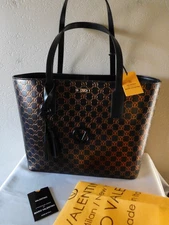 New VALENTINO By Mario Valentino Soho Monogram Tote Bag ~ VA 2922 ~Black/Bronze