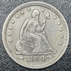 1854-P Arrows Liberty Seated Quarter 25c XF Extra Fine