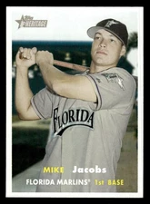 2006 Topps Heritage #245 Mike Jacobs Card Florida Marlins