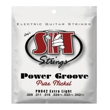 S.I.T. Strings Power Groove Pure Nickel Electric Guitar Strings; gauges 9-42
