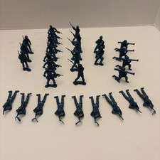 Vintage MPC Metallic Blue 50mm Plastic US Infantry Army Men Lot of 31