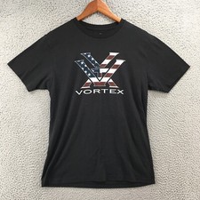 Vortex Graphic Print Tee T-Shirt Mens M Black Cotton Blend Short Sleeve Pullover