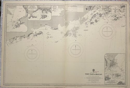 Admiralty Chart Map 2212 China - South Coast Tien Pak To Macau 1911 ( 1951 )