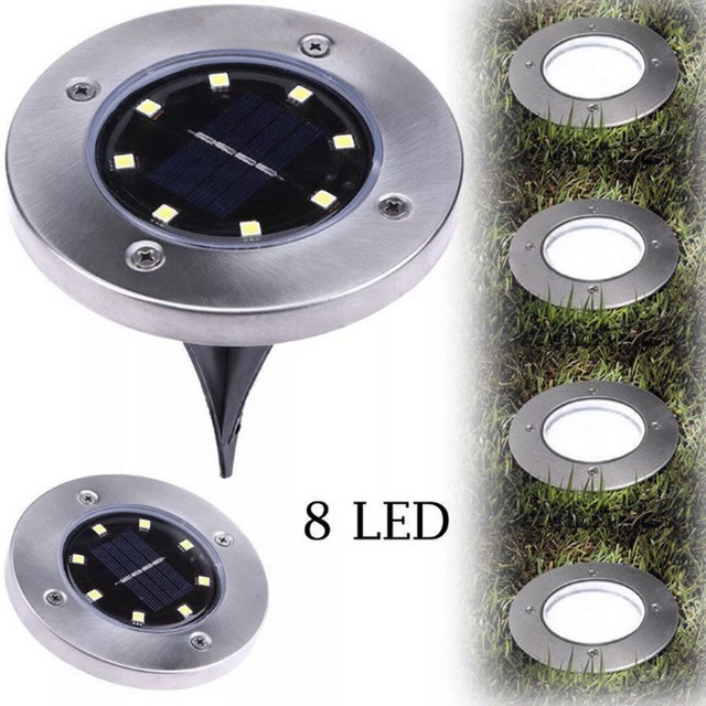 Outdoor Garden Solar Power Pathway Lights 8 LED Landscape Lawn Patio Yard Lamp
