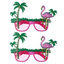 2 Pcs Flamingo Glasses Hawaii Summer Party Beach Party Sunglasses Decorations
