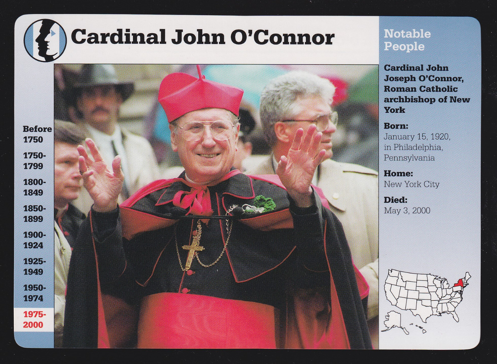 CARDINAL JOHN O'CONNOR Roman Catholic Archbishop GROLIER STORY OF ...