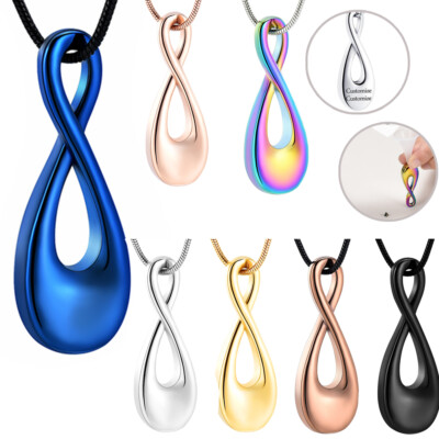Infinity Urn Pendant Memory Necklace Cremation Jewelry for Ashes Keepsake Gift