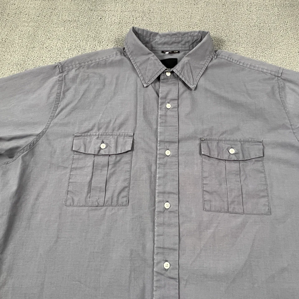 Camisa Krew Adulto Extra Grande Gris Abotonada Manga Corta Informal Ropa de Calle Para Hombre Foto 3 de 4
