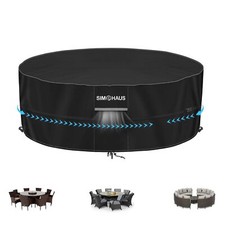 Tarpaulin Garden Table Cover for Hot Tub Round Garden Furniture Cover Ti...