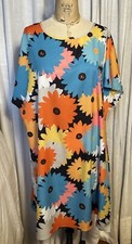 Shein VCAY Womens Woven Pop Floral Shift Dress Sz 3XL NWT