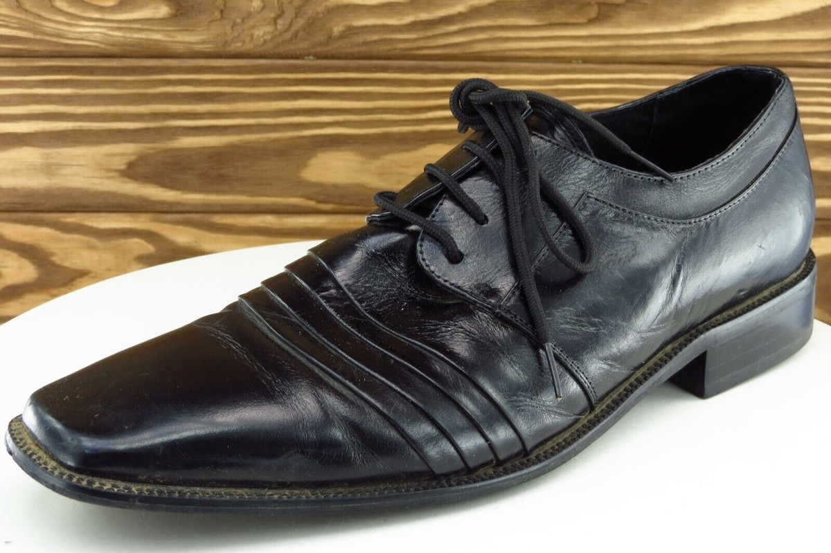 Stacy Adams Shoes Sz 11 M Square Toe Black Derby Oxfords