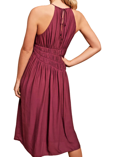Anthropologie Moulinette Soeurs Smocked Halter Midi Dress in Plum Size 2 - Picture 10 of 10