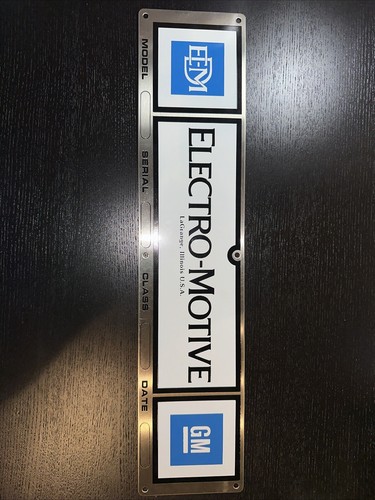 EMD Electromotive builders Plate Late 80s Early 90s GM Locomotive UP BN CP CN