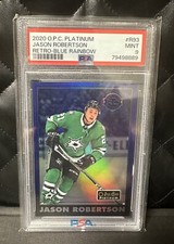Jason Robertson 2020-21 OPC Platinum Retro Blue Rainbow RC /149 PSA 9 MINT Stars