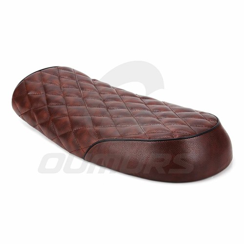 Universal Brown Motorcycle Cafe Racer Seat Flat Saddle For Honda Suzuki Yamaha - Picture 3 of 12