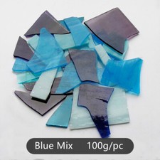 UK 100g Mosaic Tiles Translucent Bulk Glass Stained DIY Art Decor Craft Material