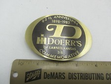 Vintage Rare Metal Arts 85th Anniversary 1983 Doerr's IH Larned KS Belt Buckle