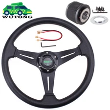 14INCH Racing Steering Wheel with Hub Adapter For 1984-2004 Ford Mustang Non-GT