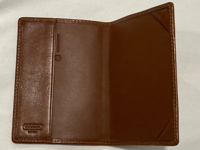 Authentic COACH Logo CC Signature Brown Passport Case/Holder