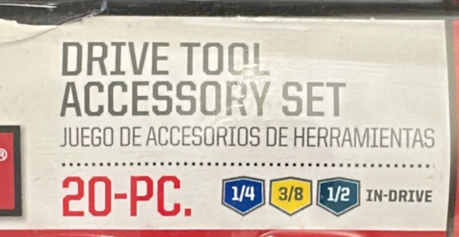 Craftsman 20 Piece Drive Tool Accessory Set 1/4 3/8 1/2 inch Extension Adapters - Image 3 of 3