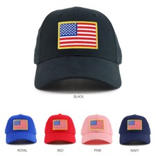 Yellow USA Flag Patch Youth Size Cotton Structured Baseball Cap - FREE SHIPPING
