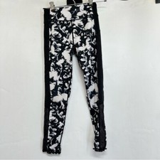 zella girls black floral leggings medium 8-10