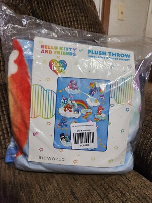 Hello Kitty And Friends X Care Bears Plush Throw 45x60