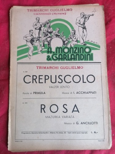 Lotto di 8 libretti Spartiti Monzino & Garlandini originali 1937-39 Ancillotti - Picture 6 of 8