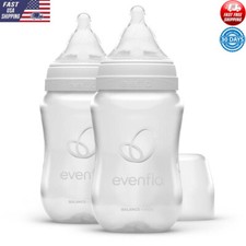 Wide Neck Baby Bottles 9 oz 2 Pack Slow Flow Nipple Vented Design BPA Free New