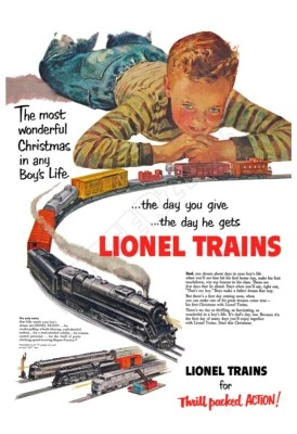 Lionel Trains For Christmas - 1951 Vintage-Style Poster