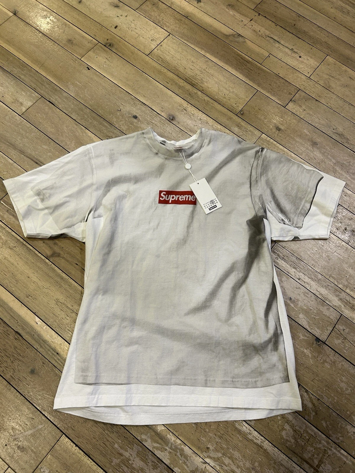 Taille L   Tee shirt blanc Supreme MM6 Maison Margiela Box Logo