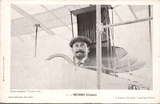 Photo Postcard 1910 Lyon France Air Races Aviator Rene Metrot in BiPlane