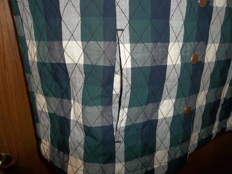 全新 女式 BAXTER & WELLS 绗缝背心 海军蓝 绿色 S 码 MSP 30.00 美元 — 第 4/4 张图片