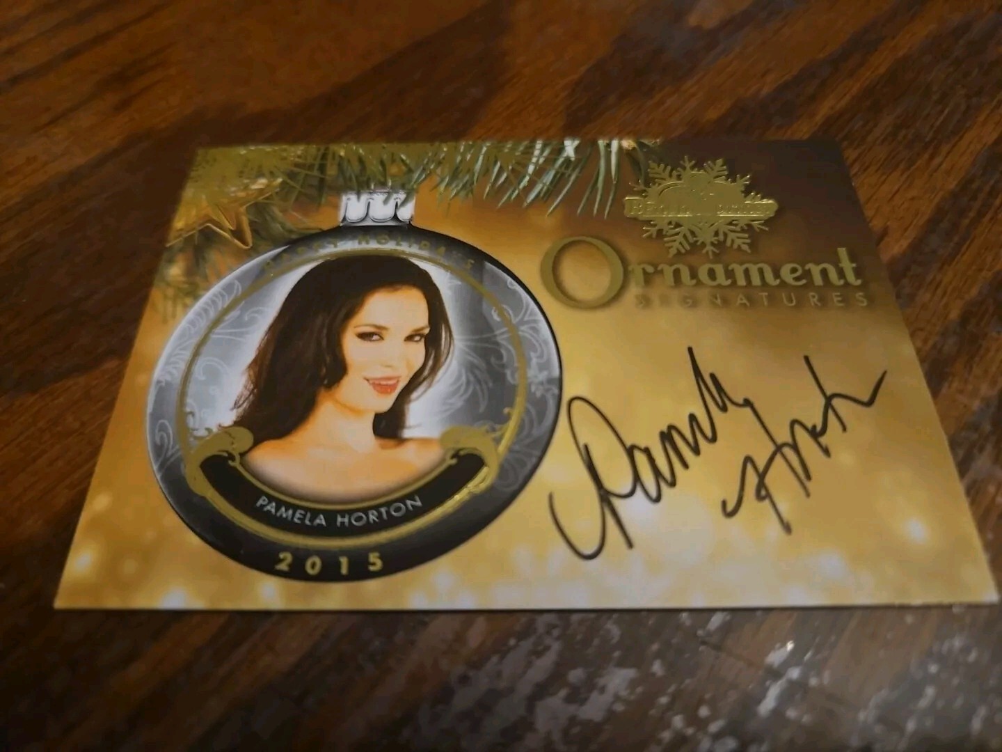 Benchwarmer 2015 Pamela Horton Happy Holidays Ornament Signatures Auto Playboy
