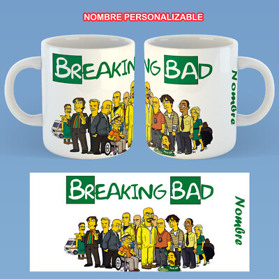 BREAKING BAD SIMPSONS TAZA NOMBRE PERSONALIZABLE MUG