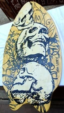 Vintage Skim Lizard Skulls board 2007 JGR Copa wooden skim paddle surf wave