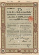 116847, 7% Gold-Hypothekenpfandbrief S&auml;chsische Bodencreditanstalt 100.- GM 1926