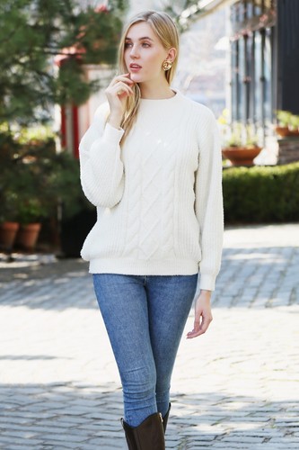 ComfyLuxe Solid Color Twist Knot & Ribbed Pullover Sweater - Picture 8 of 13