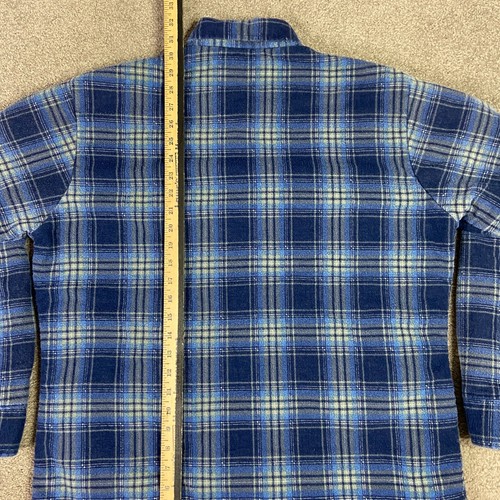 VTG Anthony's Plaid Quilted Lined Flannel Shirt Blue Size Large Long Sleeve - Picture 6 of 6