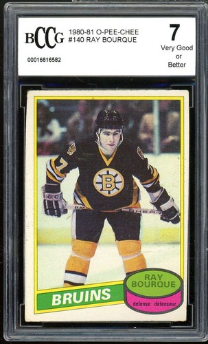 1980-81 O-Pee-Chee #140 Ray Bourque Rookie Card BGS BCCG 7 Very Good+