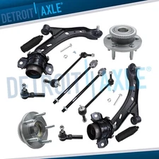 Front Lower Control Arms Wheel Hubs Tie Rods for 2005 2006 - 2010 Ford Mustang